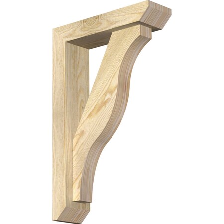 Funston Slat Rough Sawn Bracket W/ Offset Brace, Douglas Fir, 4W X 14D X 22H